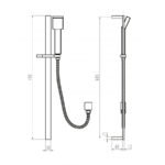 GUNMETAL shower Hand With Rail