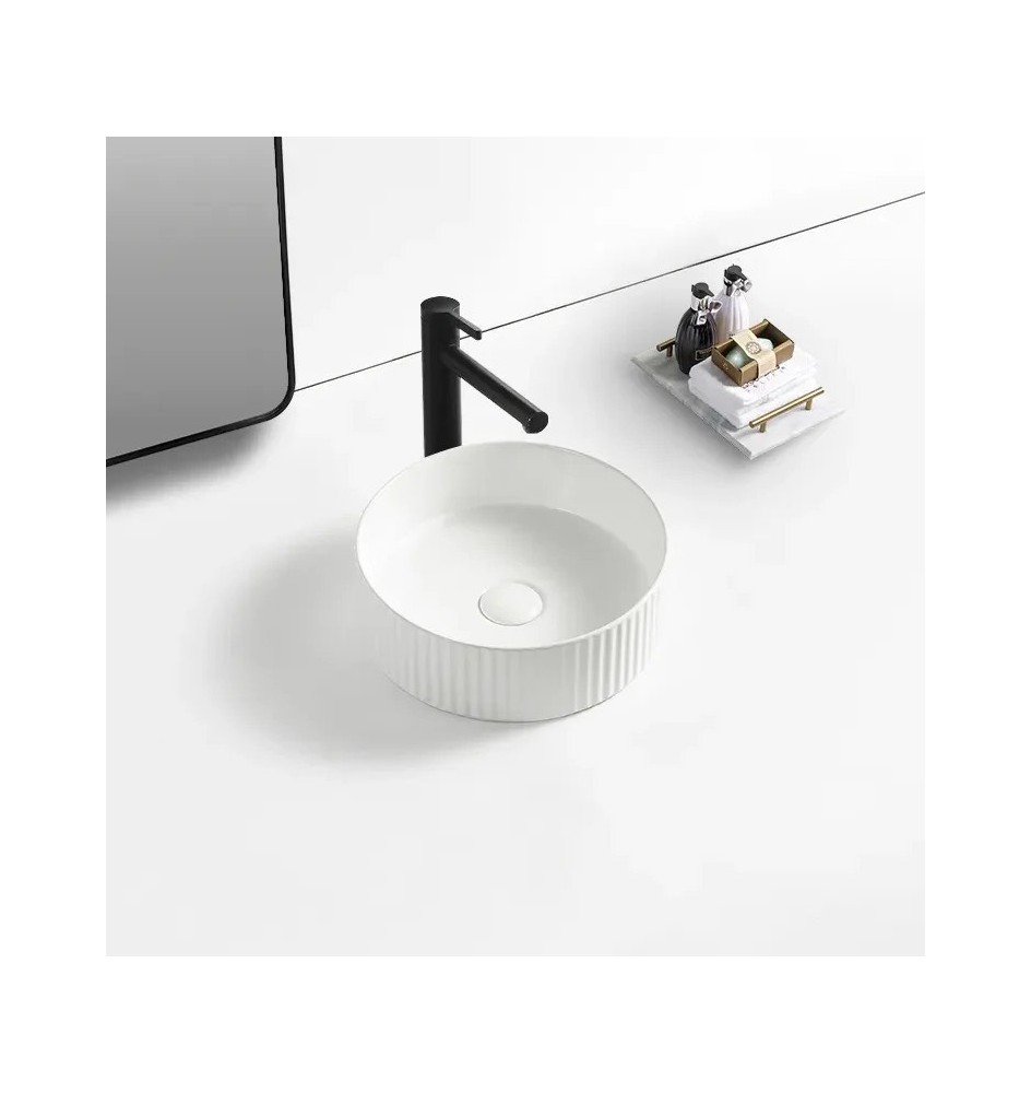 Renovation and flooring installation project in Melbourne. MATTE WHITE FLUTED BASIN - Image 1