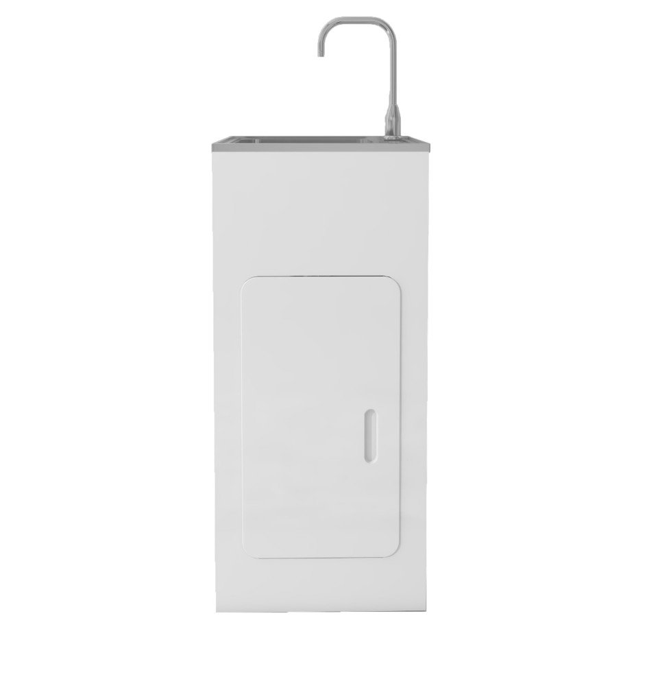 Renovation and flooring installation project in Melbourne. Laundry Mdf Material Cabinet - Image 1