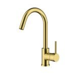 BRUSHED GOLD Round Sink Mixer