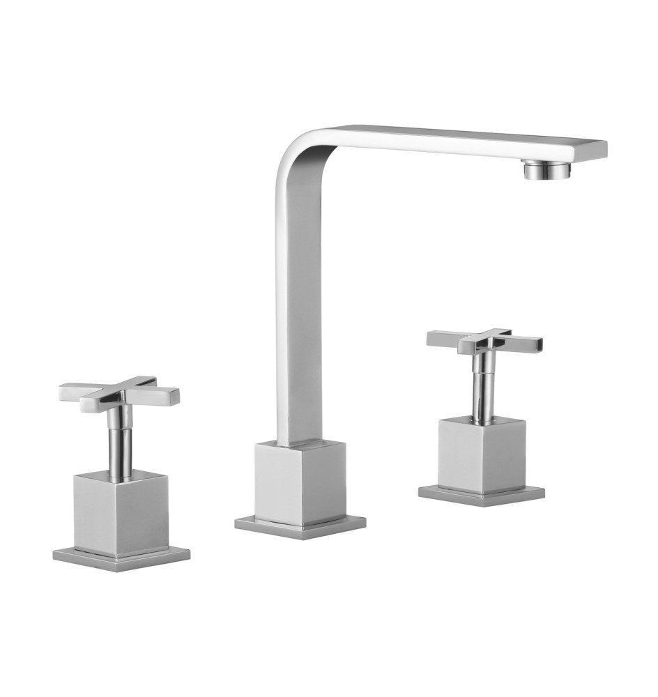 Renovation and flooring installation project in Melbourne. CHROME SQUARE BASIN TAP SET WITH SPOUT - Image 1