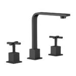 CHROME SQUARE BASIN TAP SET WITH SPOUT