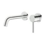 CHROME ROUND WALL MIXER WITH SPOUT