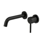 MATTE BLACK ROUND WALL MIXER WITH SPOUT