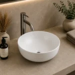 Matte White Countertop Ceramic Basin | 420x420x130mm | AHF