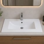 Gloss White Slimline Ceramic Top Vanity Top | 750x360x160mm | AHF