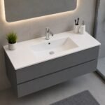Gloss White Slimline Ceramic Top Vanity Top | 900x360x160mm | AHF