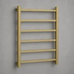 Square Heated Towel Rail Brushed Gold | 650x500x110mm | AHF