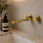 Round Bath Spout Brushed Gold Swivel | Brass | AHF