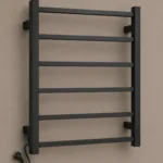 Square Heated Towel Rail Matte Black | 650x500x110mm | AHF