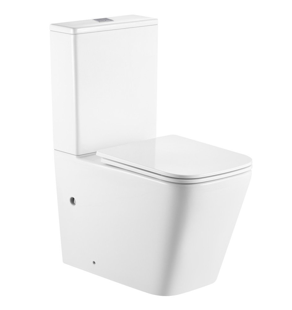 Renovation and flooring installation project in Melbourne. Two Piece Rimless Nano Glaze Toilet - Image 1