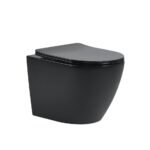 MATTE BLACK In-Wall Cistern Wall Hung Rimless Toilet NANO GLAZE