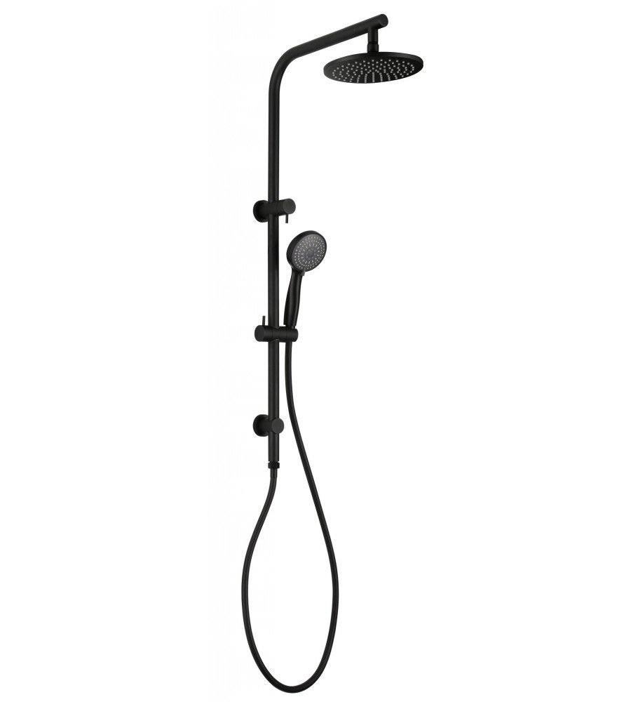 Renovation and flooring installation project in Melbourne. CALATHIA Round Shower Set Matte Black - Image 1