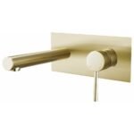 BRUSHED GOLD Round Bathwall Mixer