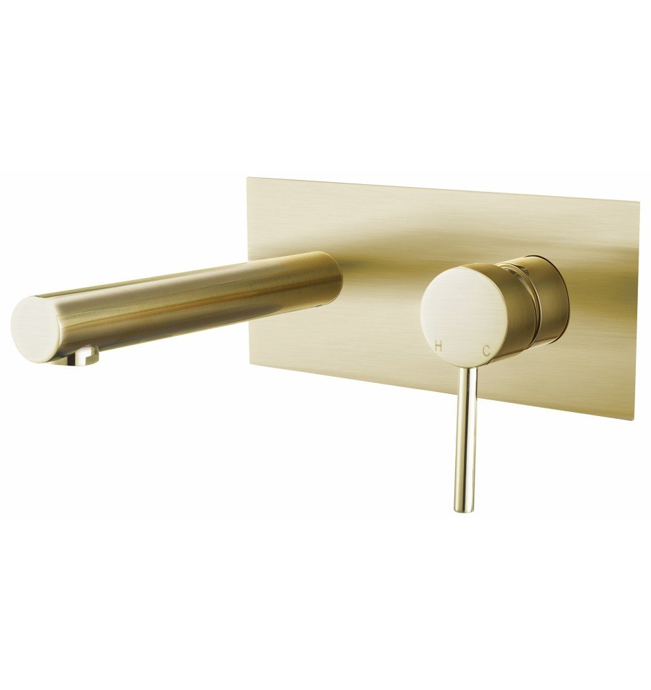 Renovation and flooring installation project in Melbourne. BRUSHED GOLD Round Bathwall Mixer - Image 1