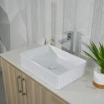 GLOSS WHITE FLUTED BASIN