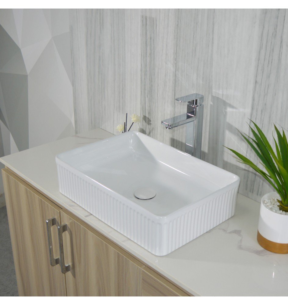 Renovation and flooring installation project in Melbourne. GLOSS WHITE FLUTED BASIN - Image 1