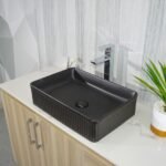 MATTE BLACK FLUTED BASIN