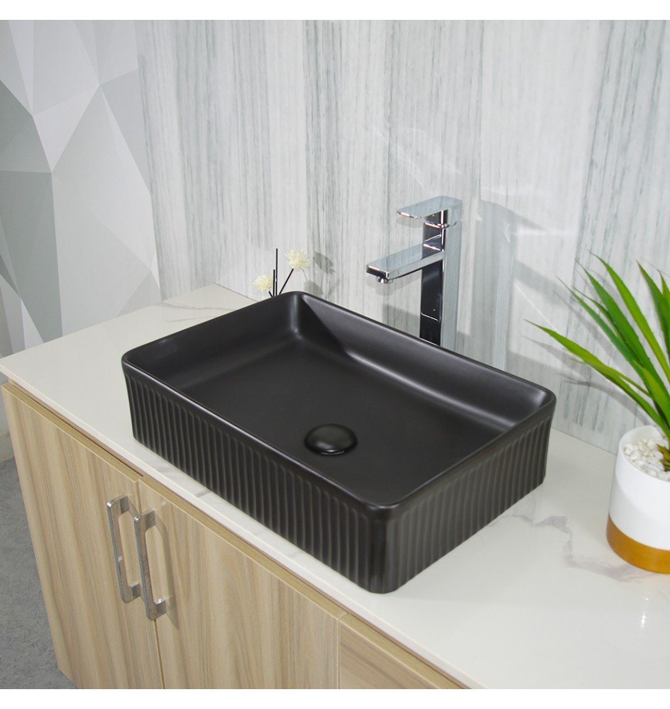 Renovation and flooring installation project in Melbourne. MATTE BLACK FLUTED BASIN - Image 1