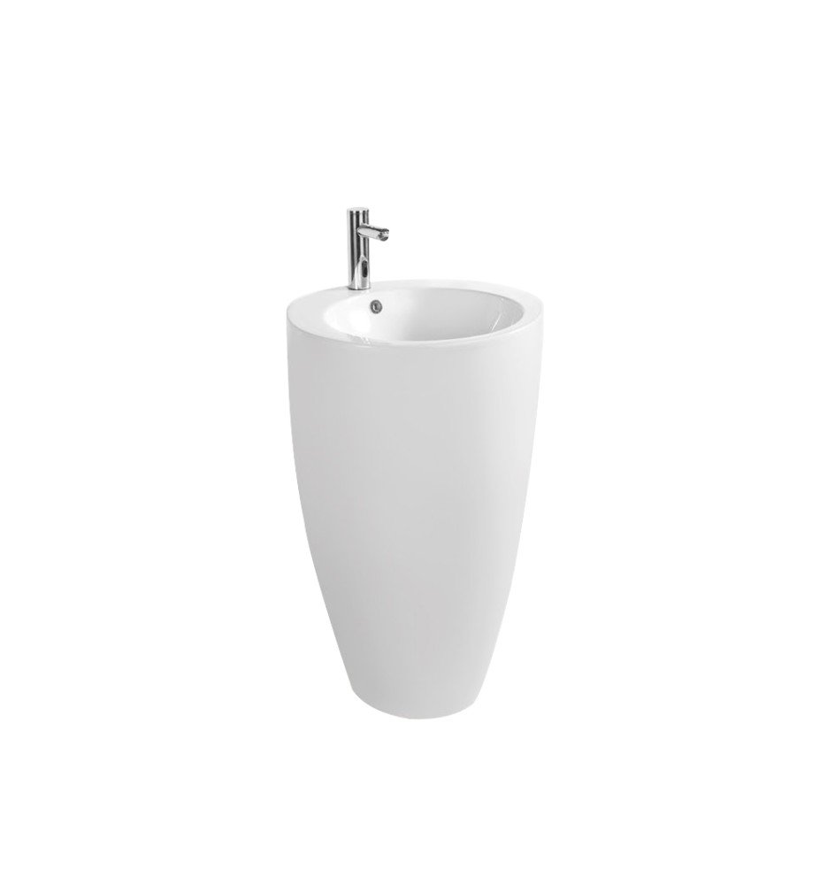 Renovation and flooring installation project in Melbourne. GLOSS WHITE FREESTANDING CERAMIC BASIN - Image 1