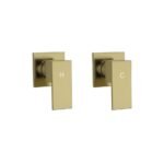 BRUSHED GOLD SQUARE SHOWER TAP SET