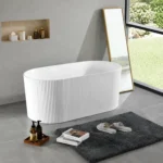 5020 Freestanding Fluted Bathtub Matte White