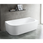 5021 Corner Fluted Bathtub Matte White