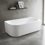 5021 Corner Fluted Bathtub Matte White