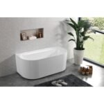 5022 Back To Wall Fluted Bathtub Matte White