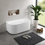 5022 Back To Wall Fluted Bathtub Matte White