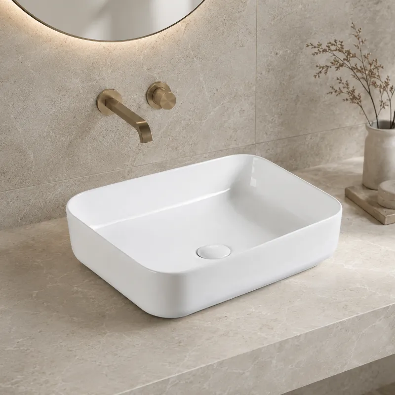 K2422 Countertop Ceramic Basin | 500x400x135mm | AHF - Image 1