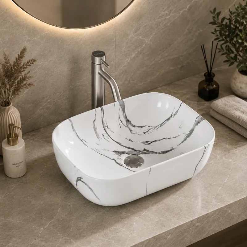 Countertop Ceramic Basin | 455x325x135mm | AHF - Image 1