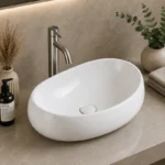 Countertop Ceramic Basin | 475x340x140mm Gloss White | AHF