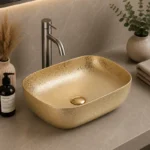 Countertop Basin With Rough Gilding | 500x390x145mm | AHF