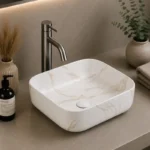 Countertop Marble Ceramic Basin | 385x385x140mm | AHF