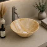 Countertop Ceramic Basin | 420x420x150mm Marble Look | AHF