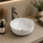Matte White Countertop Ceramic Basin | 420x420x130mm | AHF