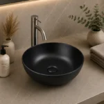 Matte Black Countertop Ceramic Basin | 420x420x130mm | AHF