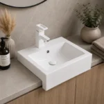 Semi Recessed Ceramic Basin | 540x450x170mm | AHF