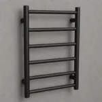 Round Heated Towel Rail Matte Black | 650x500x110mm | AHF
