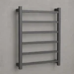 Square Heated Towel Rail Brushed Nickel | 650x500x110mm | AHF