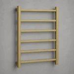 Square Heated Towel Rail Brushed Gold | 650x500x110mm | AHF