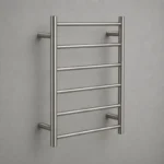 Round Heated Towel Rail Brushed Nickel | 650x500x110mm | AHF