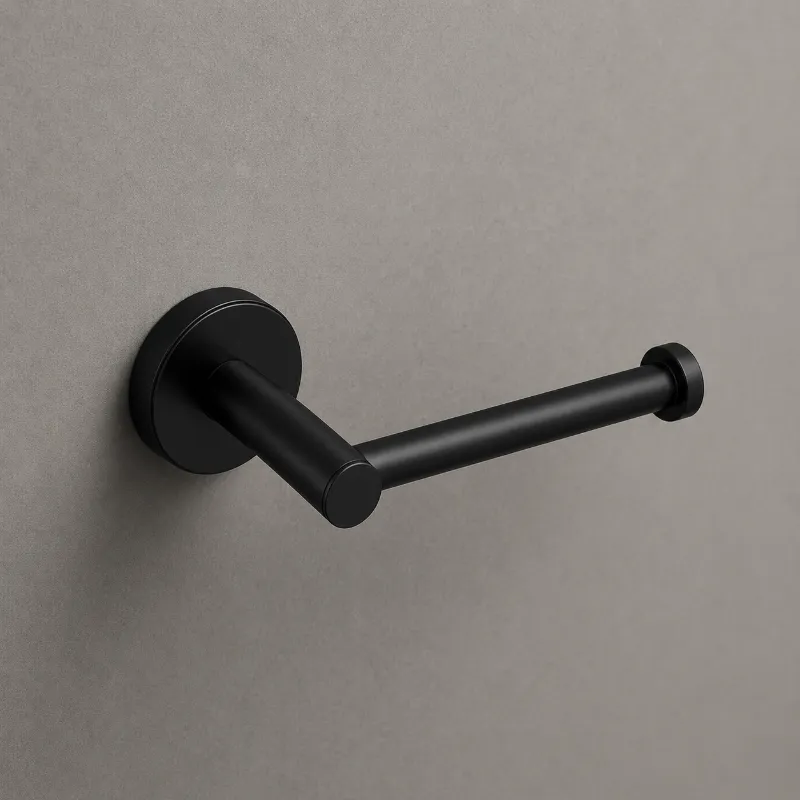 Toilet Roll Holder | Matte Black Brass | AHF - Image 1