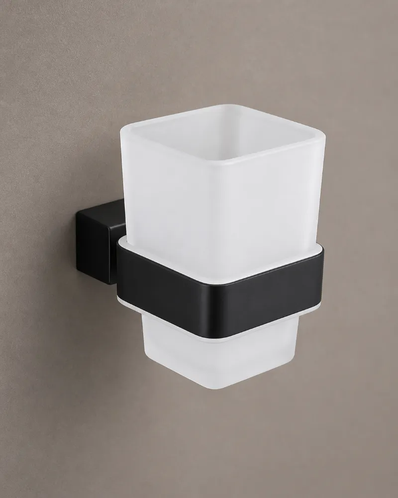 Square Tooth Brush Holder Matte Black | 304 Stainless Steel | AHF - Image 1