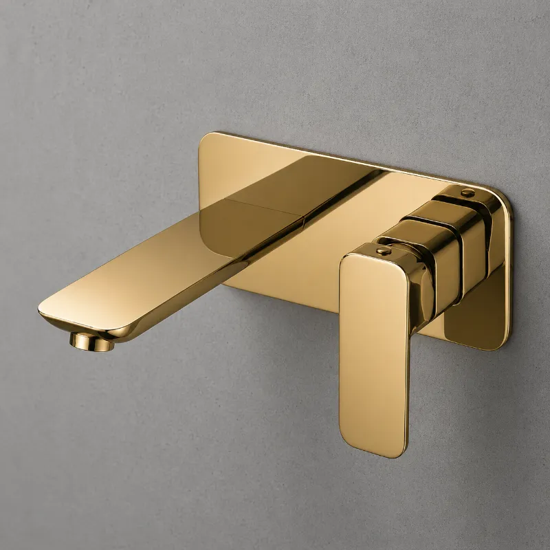 Brushed Gold Bath Wall Mixer | Brass | AHF - Image 1