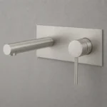 Brushed Nickel Round Bath Wall Mixer | Brass | AHF