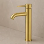 Brushed Gold High Basin Mixer Round | 304 Stainless Steel | AHF