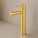 Brushed Gold Round Tall Basin Mixer | Brass | AHF
