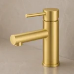 Brushed Gold Round Basin Mixer | Brass | AHF